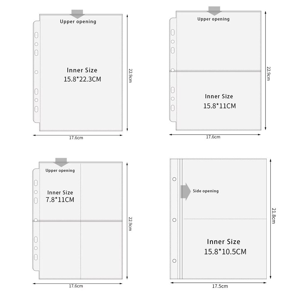 Card Penny Sleeve - Внутренние листы для фотоальбома A5, прозрачные,
